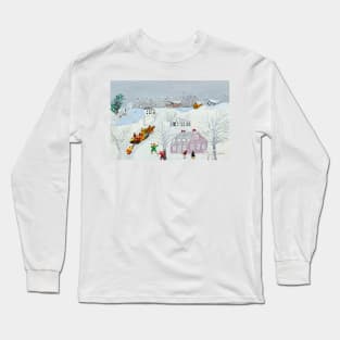 Grandma Anna Robertson Moses Over the Bridge 1960 Art Print American Painter Naïve Art Primitivism Long Sleeve T-Shirt